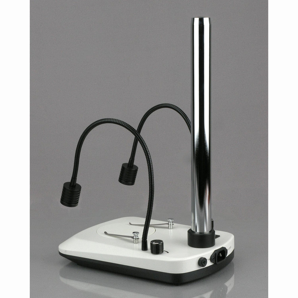 AmScope Stereo Microscope Table Stand With Built In Dual Gooseneck Ill