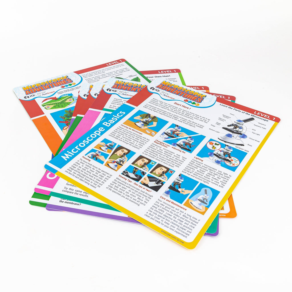 AmScope Compound Microscope Experiment Cards for Kids Fun and Educatio