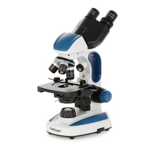 AmScope B110 Series Binocular Compound Microscope 40X-400X Magnifiaction dual LED, Ergonomic, Lab With 3D Two-Layer Mechanical Stage