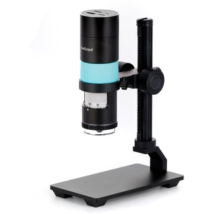 AmScope HHD Series All-In-One 2.1MP Professional Polarizing HDMI Handheld Digital Microscope with 10X-280X, LED Ring Illuminator, and Table Stand