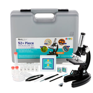 IQCrew By AMSCOPE Kids Children Biological Compound Microscope Kit 120X-240X-300X-480X-600X-1200X Magnification With Metal Arm Kids