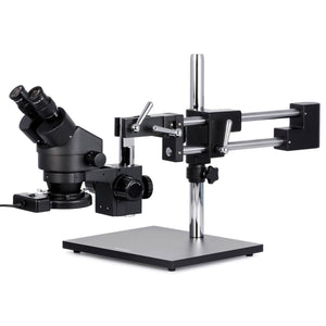 AmScope SM-4B Series Boom Stand Stereo Microscope 3.5X-90X Magnification With Fluorescent Light For Circuit Board Assembly