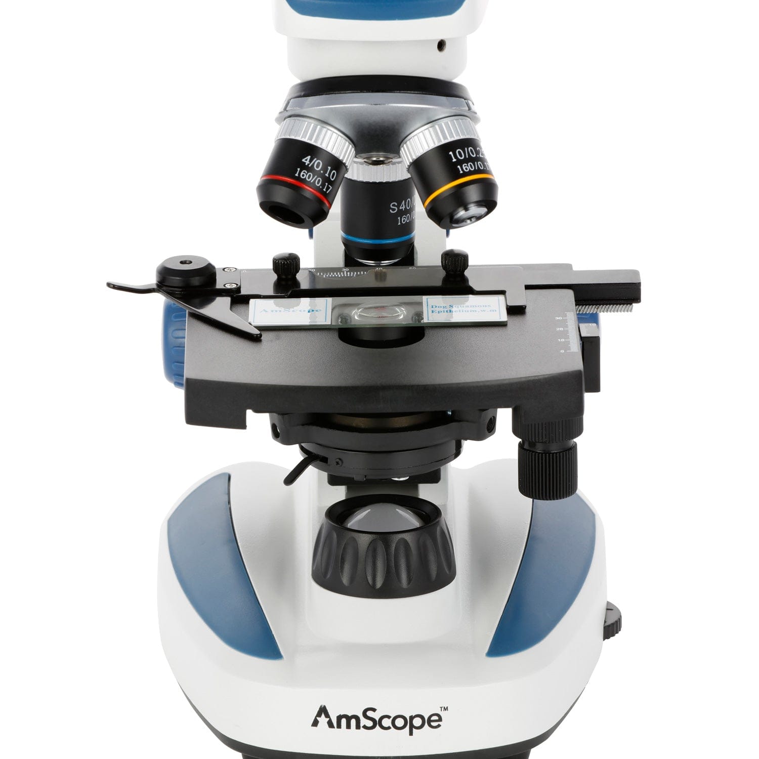 AmScope B110 Series Binocular Compound Microscope 40X-400X Magnifiaction dual LED, Ergonomic, Lab With 3D Two-Layer Mechanical Stage