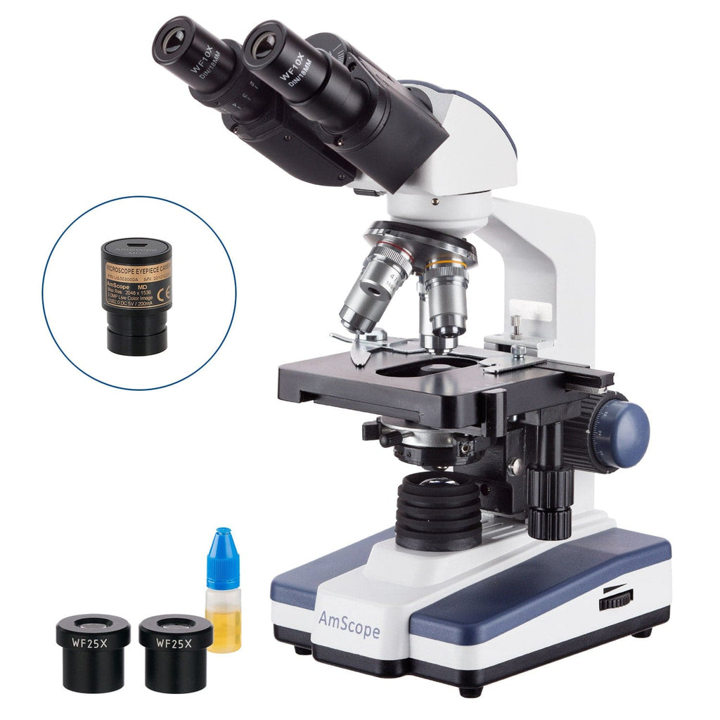 Amscope Mircroscope AmScope B120 Series Student & Professional LED Binocular Compound Micr ...