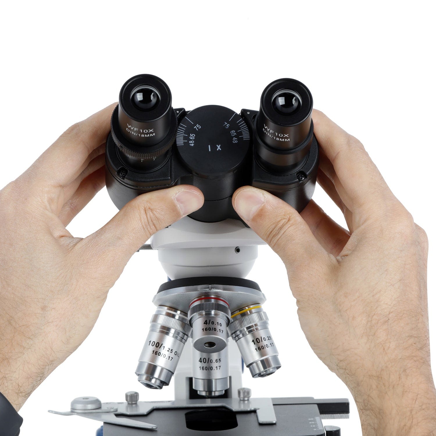 AmScope B270 Series Advanced Student & Professional Binocular Compound Microscope w/ Ergonomic Design, Microbe Resistant Coating