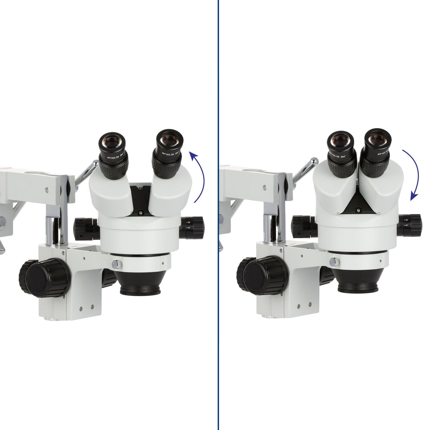 AmScope SM-4 Series Zoom Binocular Stereo Microscope 7X-45X Magnification with 144 LED Compact Ring Light on Double Arm Boom Stand