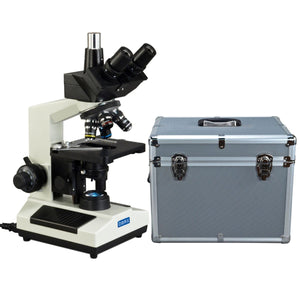 OMAX 40X-2500X LED Trinocular Biological Compound Microscope w Carrying Case