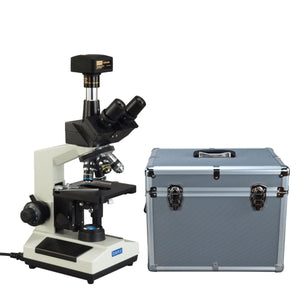 OMAX 40X-2500X Darkfield Trinocular Lab LED Microscope+14MP Camera+Carrying Case