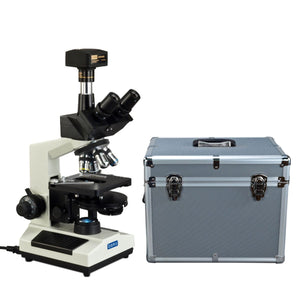 OMAX 40X-2500X Phase Contrast Compound Microscope+14MP Camera+Carrying Case