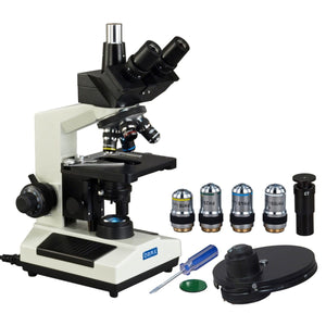 OMAX 40X-2500X Phase Contrast Live Blood Trinocular LED Compound Microscope