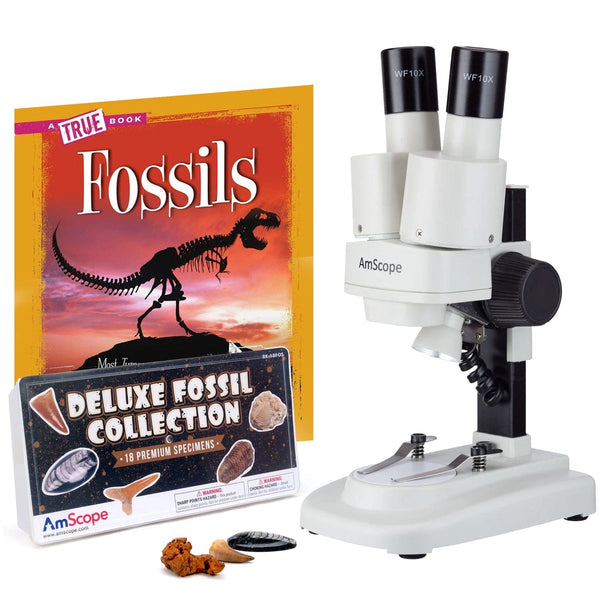 AMSCOPE-KIDS SE100ZZ-LED Portable Binocular Stereo Microscope, WF10X and WF25x Eyepieces, 20X and 50X Magnification, 2X Objective, LED 並行輸入品 Amscope Kids Microscope AmScope Kids SE100ZZ-LED Portable LED