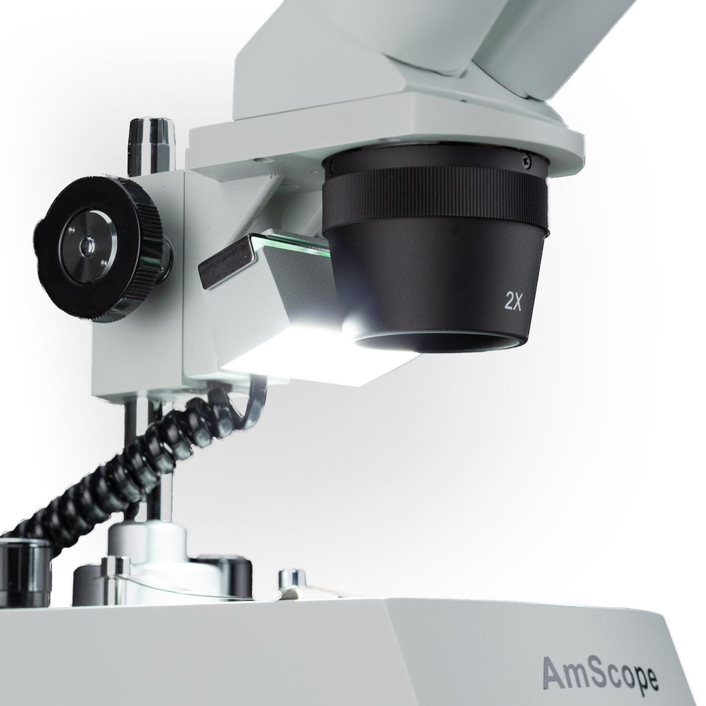 AmScope SE306R-PZ-LED Binocular Stereo Microscope on a Pillar Stand ...