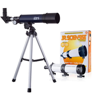 Holiday Savings! AmScope 18X-90X Magnification 360x50mm Focal Length Kid's Compact Refractor Telescope with Tripod + BONUS Telescope Kit and Booklet