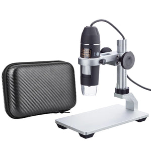 Holiday Savings! AmScope UTP Series 2.0MP USB Handheld Digital Microscope 10X-200X Magnification on Metal Stand with LED Illumination + BONUS Carrying Case