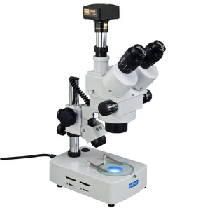 OMAX 3.5X-90X Trinocular Zoom Stereo Microscope Dual Halogen Lights+14MP Camera