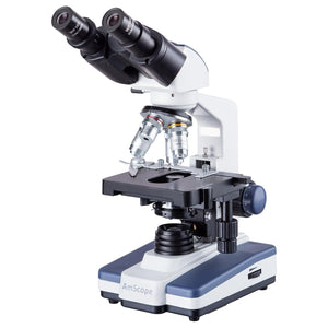 40X-2500X LED Lab Binocular Compound Microscope w/ 3D Stage