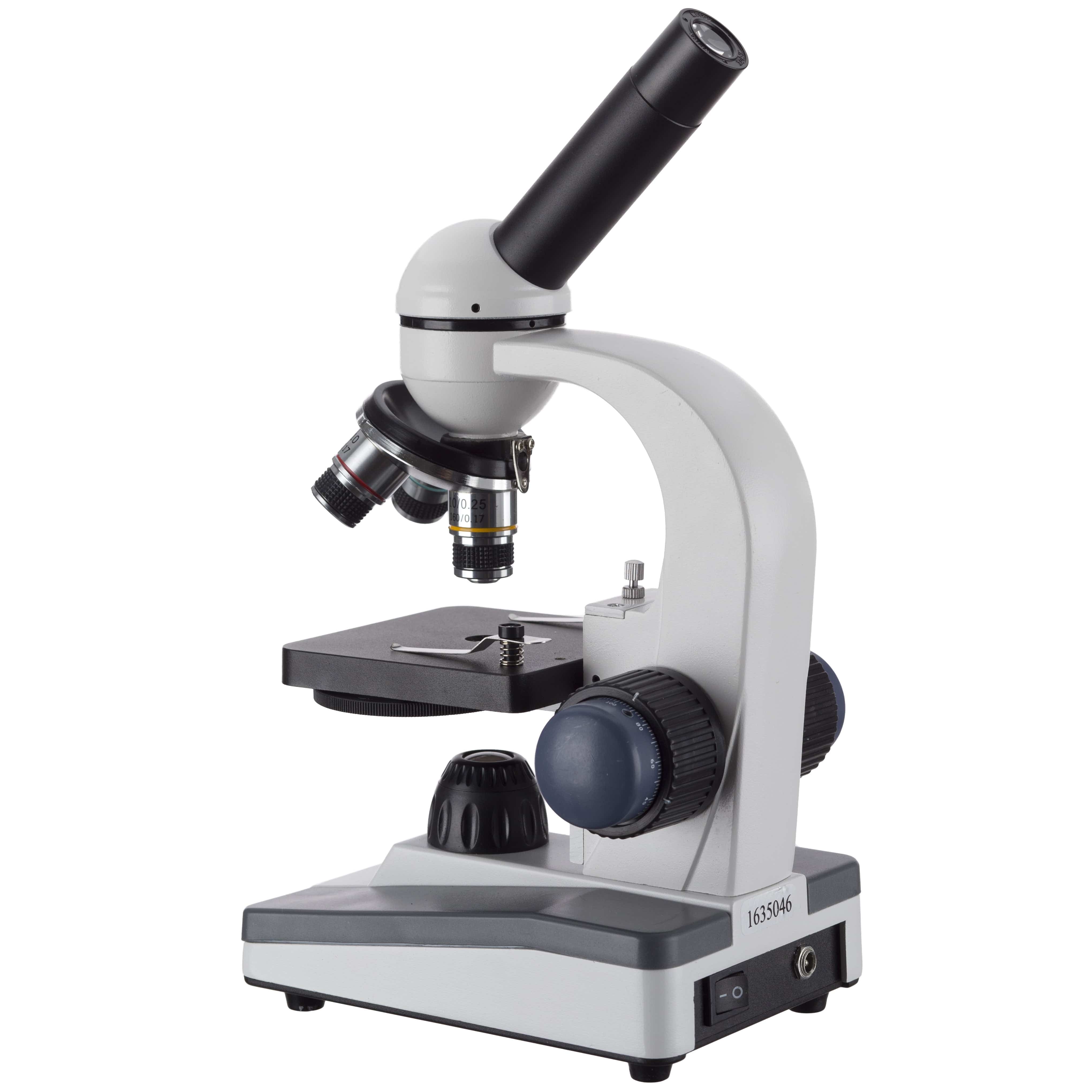AmScope M150 Series Portable Student Monocular Compound Microscope 40X-1000X Magnification with LED and 1MP USB Eyepiece Camera