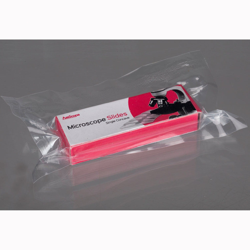 AmScope 25 Prepared Microscope Slides, 50 Pre-Cleaned Blank Plate Slid ...