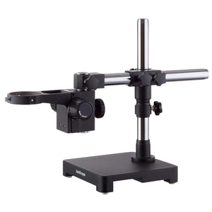 Single Arm Boom Stand for Stereo Microscopes - Steel Arm, Tube Mount, 76mm Focus Block