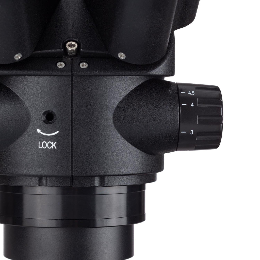 AmScope 7X45X Black SimulFocal Trinocular Zoom Stereo Microscope Hea