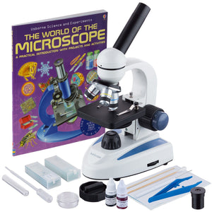 40X-1000X Student Cordless LED Compound Microscope with Slide Preparation Kit and Book