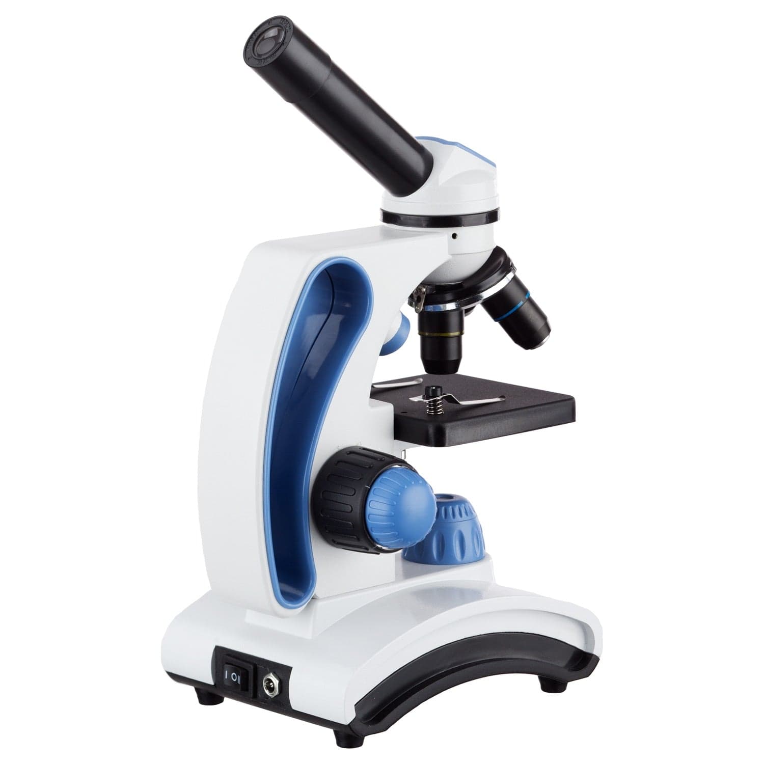 AmScope M162 Series Portable Dual Light Glass Lens Metal Frame Student Monocular Compound Microscope 40X-1000X Magnification with and Slide Kit