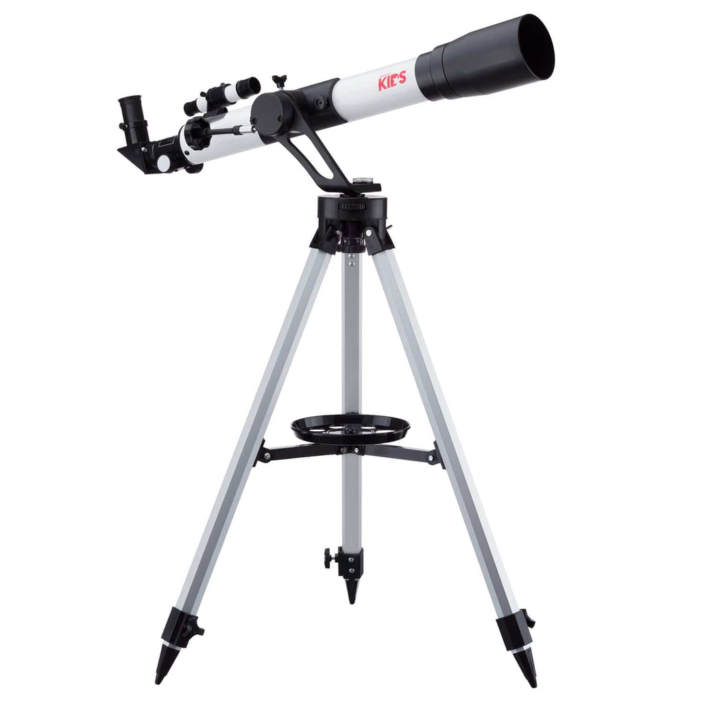 AmScope 35X-350X Magnification 700x60mm Focal Length Kid's Refractor Telescope with Tripod and Azimuth Mount