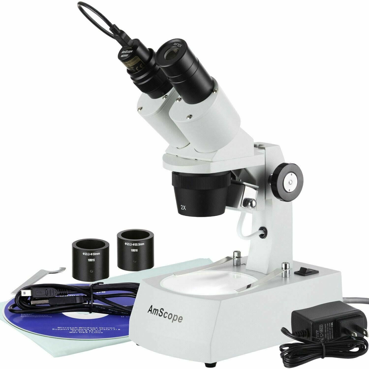 Heavy Microscope Amscope Microscope Double-Arm Stereo Microscope Boom Stand Heavy Duty W ...