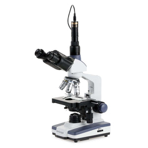 AmScope T120 Series Trinocular Compound Microscope 40X-2500X Magnification with LED, Siedentopf Head and 1MP Digital Eyepiece