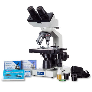 40x-2000x Lab LED Binocular Microscope with Double Layer Mechanical Stage