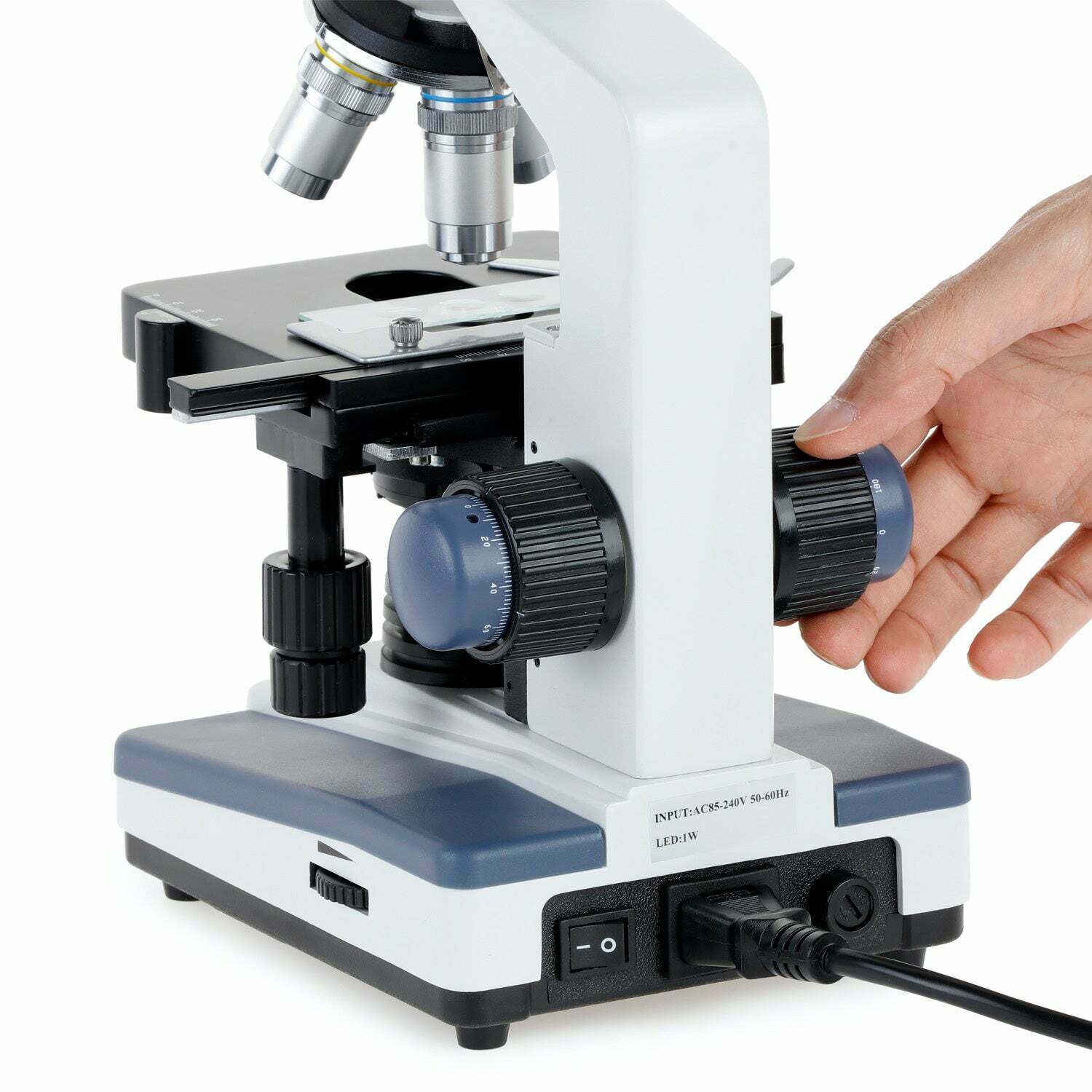 AmScope T120 Series Trinocular LED Compound Microscope 40X to 2500X Magnification with Siedentopf Head + 5MP Digital Eyepiece
