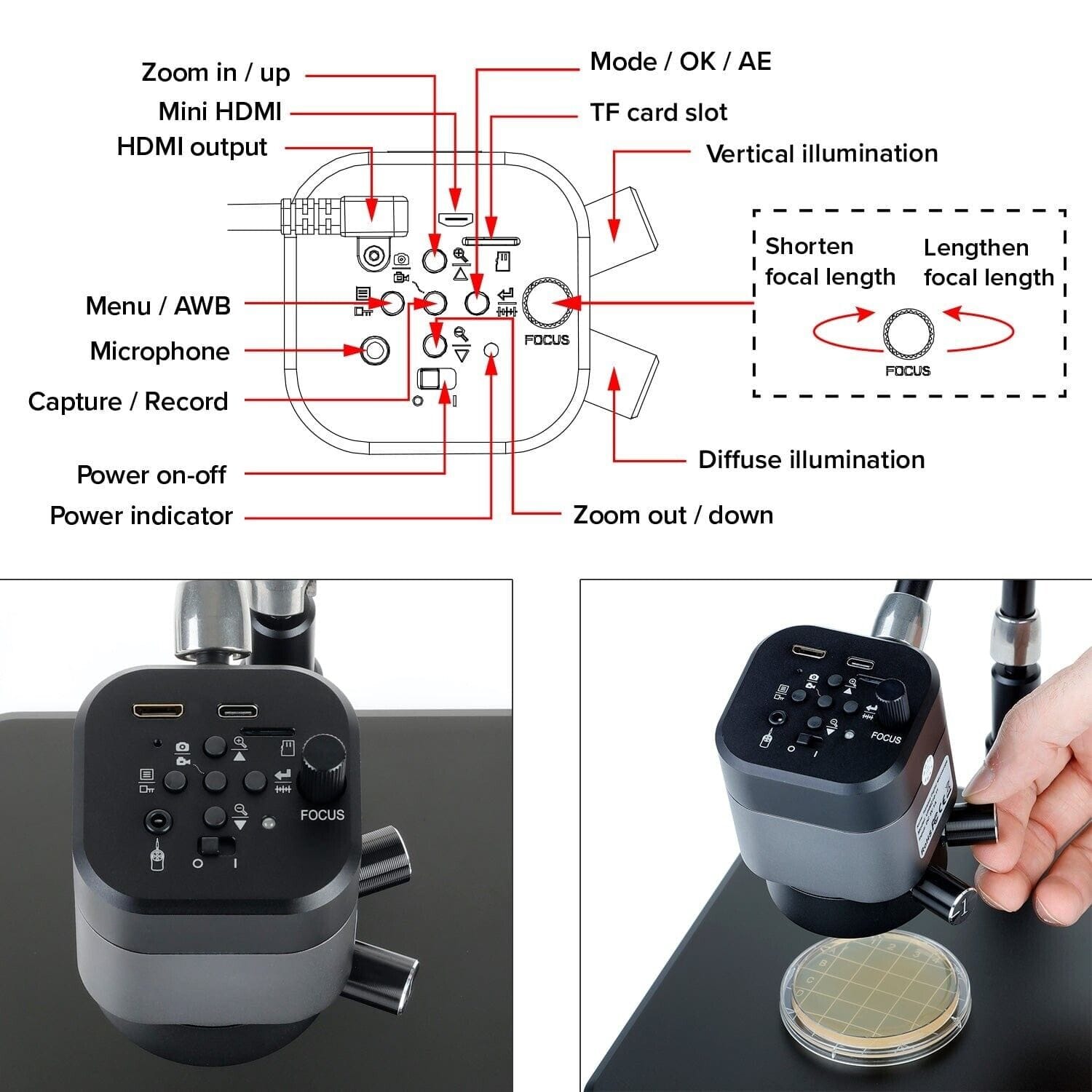 AmScope UHM210 Series 1080p 2.0MP HDMI Digital Microscope on 11