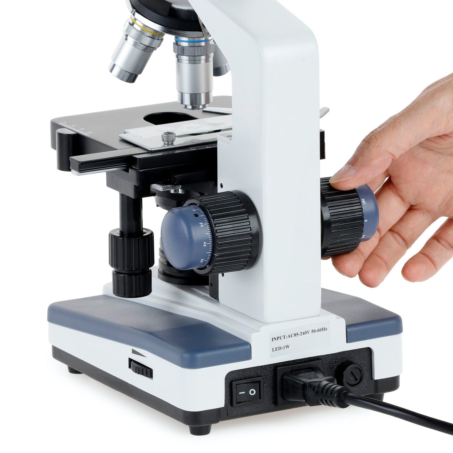 AmScope T120 Series Student and Professional Trinocular Compound Microscope 40X-2500X Magnification with LED, 3d Mechanical Stage, Siedentopf Head and