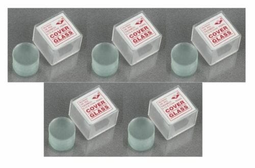 AmScope Pearl 5-Pack Of 100pc Round Microscope Coverslip Slides 18mm Diameter - 500