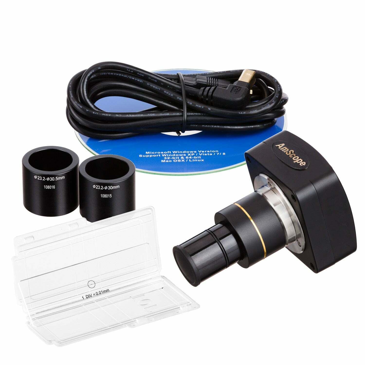 AmScope MU Series 5.0MP USB 2.0 High-speed Color CMOS C-Mount Microscope Camera and Reduction Lens