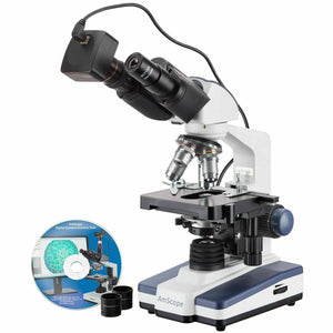 40X-2500X Binocular LED Compound Microscope w/ Siedentopf Head + 9MP USB 2.0 Digital Camera