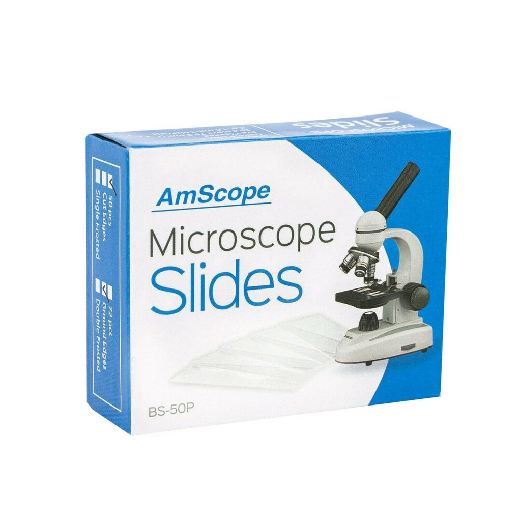AmScope 5-Pack of 50 Microscope Slides + 5 x 100 Square Coverslips Cle ...