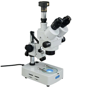 OMAX 3.5X-90X Trinocular Zoom Stereo Microscope Dual Halogen Lights+10MP Camera