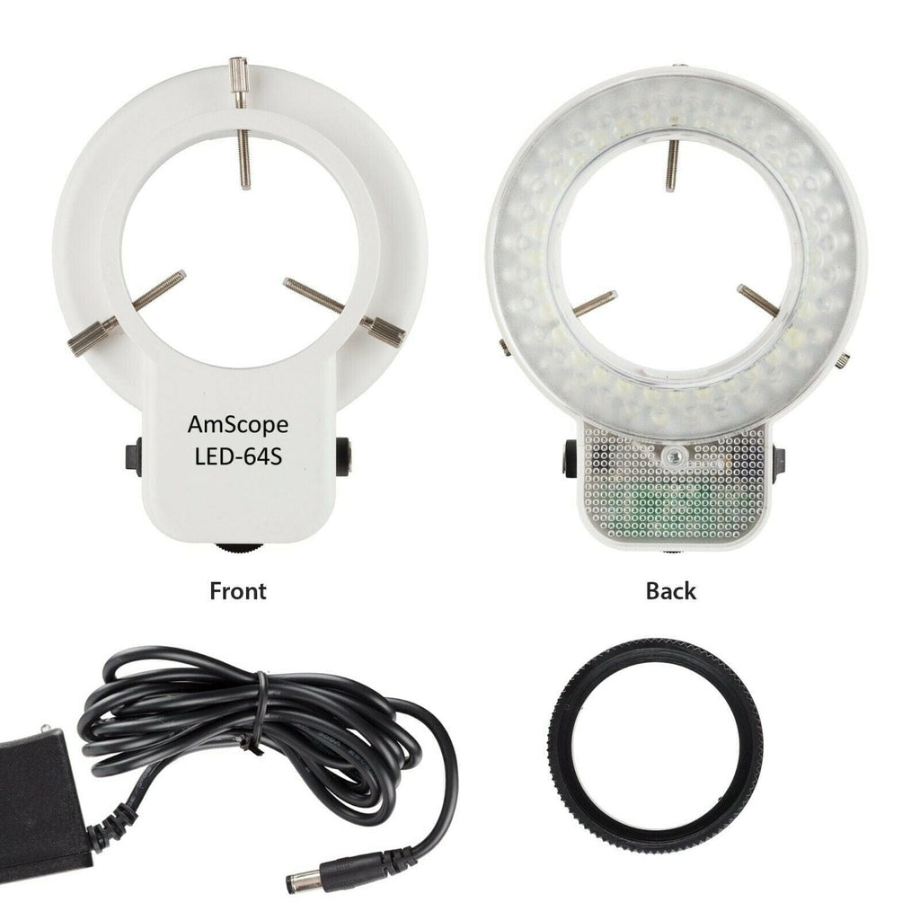 LED-64S 64 LED Microscope Ring Light with Dimmer – AmScope UK