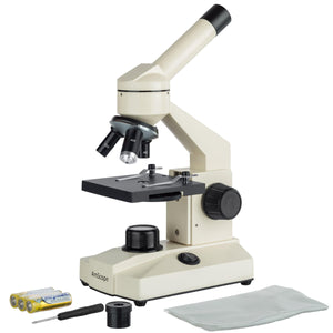 40X-1000X All-Metal All Optical Glass Lens Student Biological Field Microscope with LED light