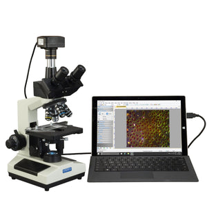 40X-2500X Super Speed USB3 18MP Digital Darkfield Trinocular LED Lab Microscope for Live Blood