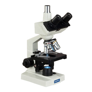 40X-2500X LED Lab Trincocular Compound Microscope with Double Layer Mechanical Stage