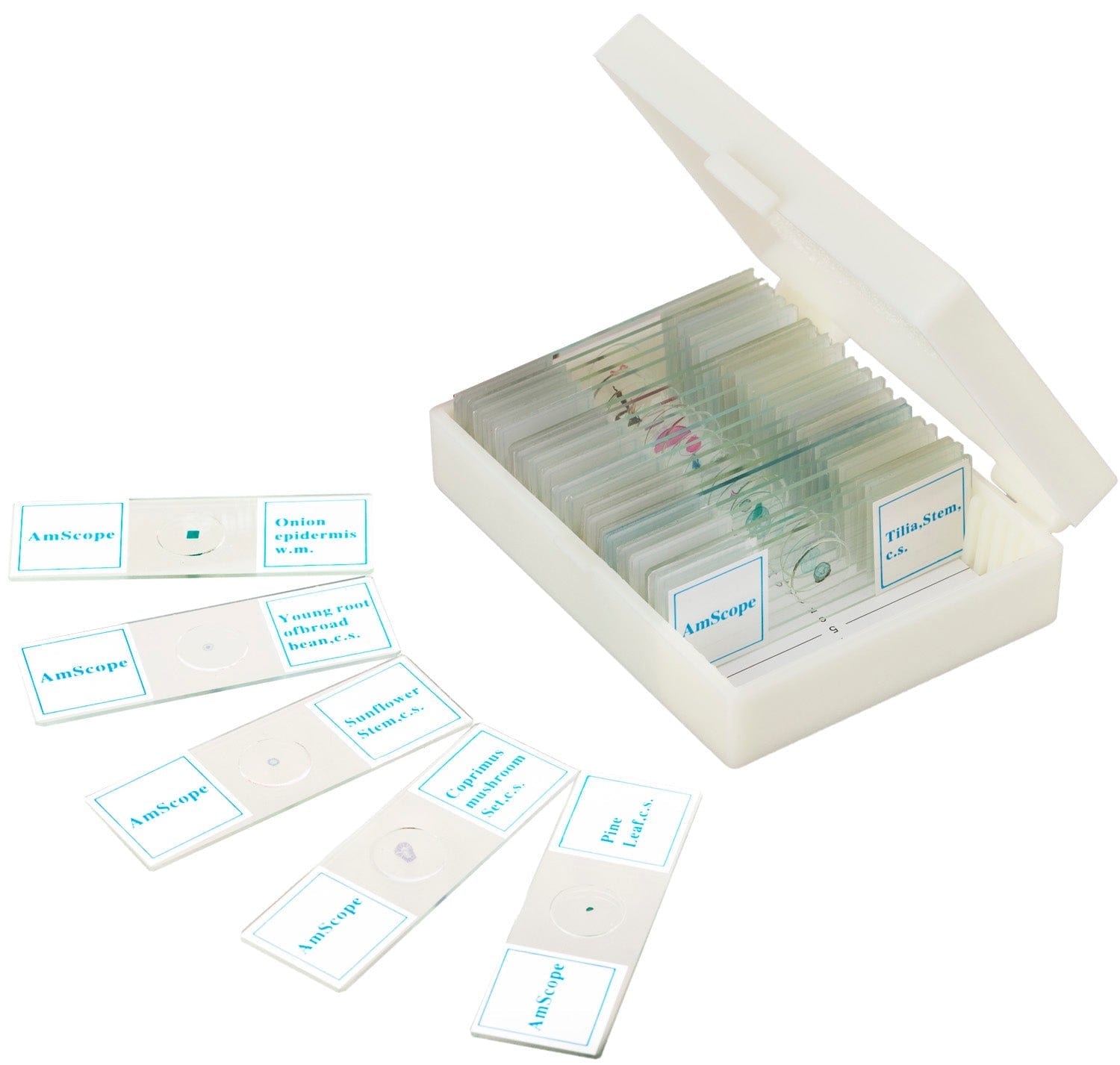 AmScope M150 Series Portable Student Monocular Compound Microscope 40X-1000X Magnification with LED and 25 Prepared Slides