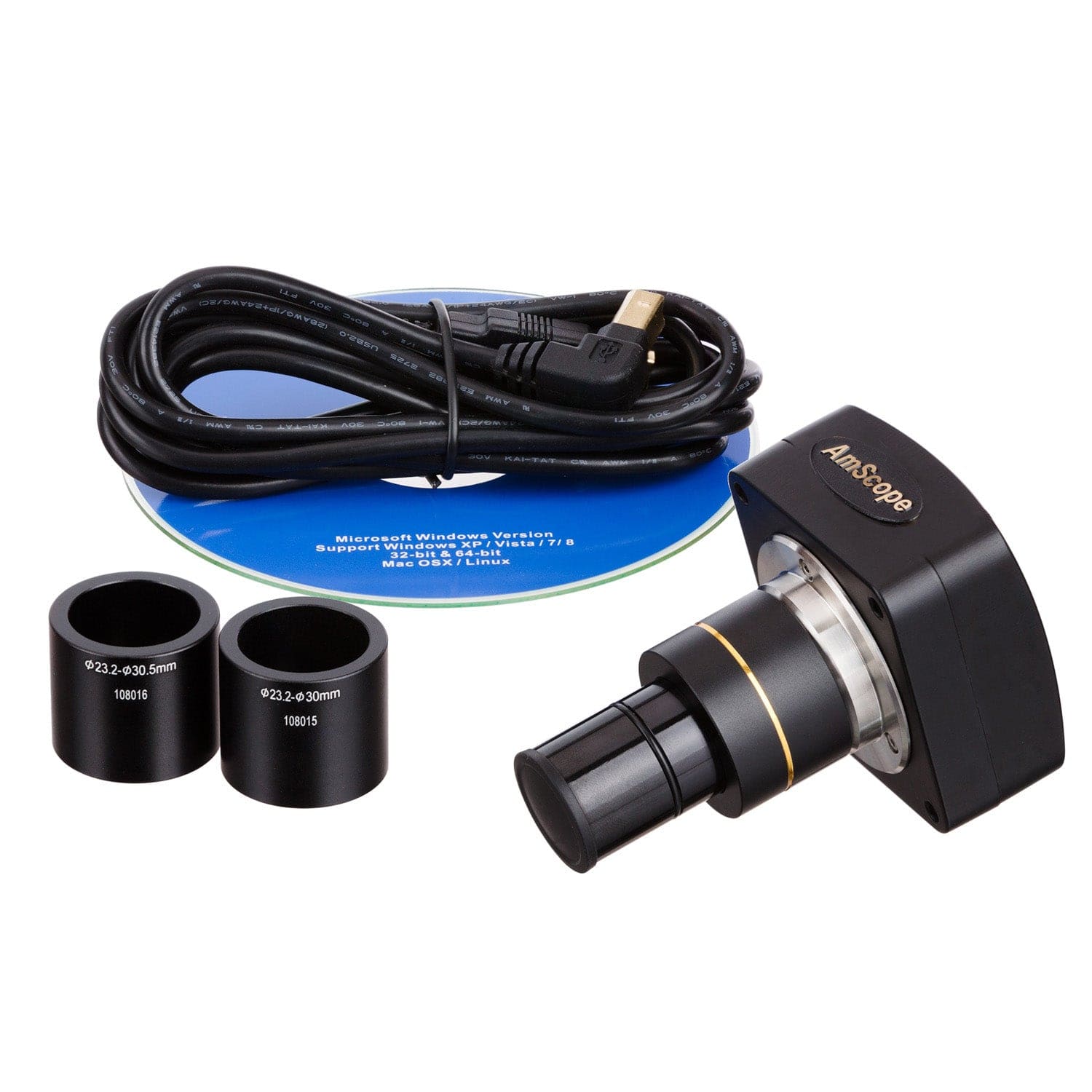 AmScope SM-1 Series Industrial Inspection Zoom Trinocular Stereo Microscope with Multi-Zone 144 LED and Optional Digital Camera on Pillar Stand with Small Base
