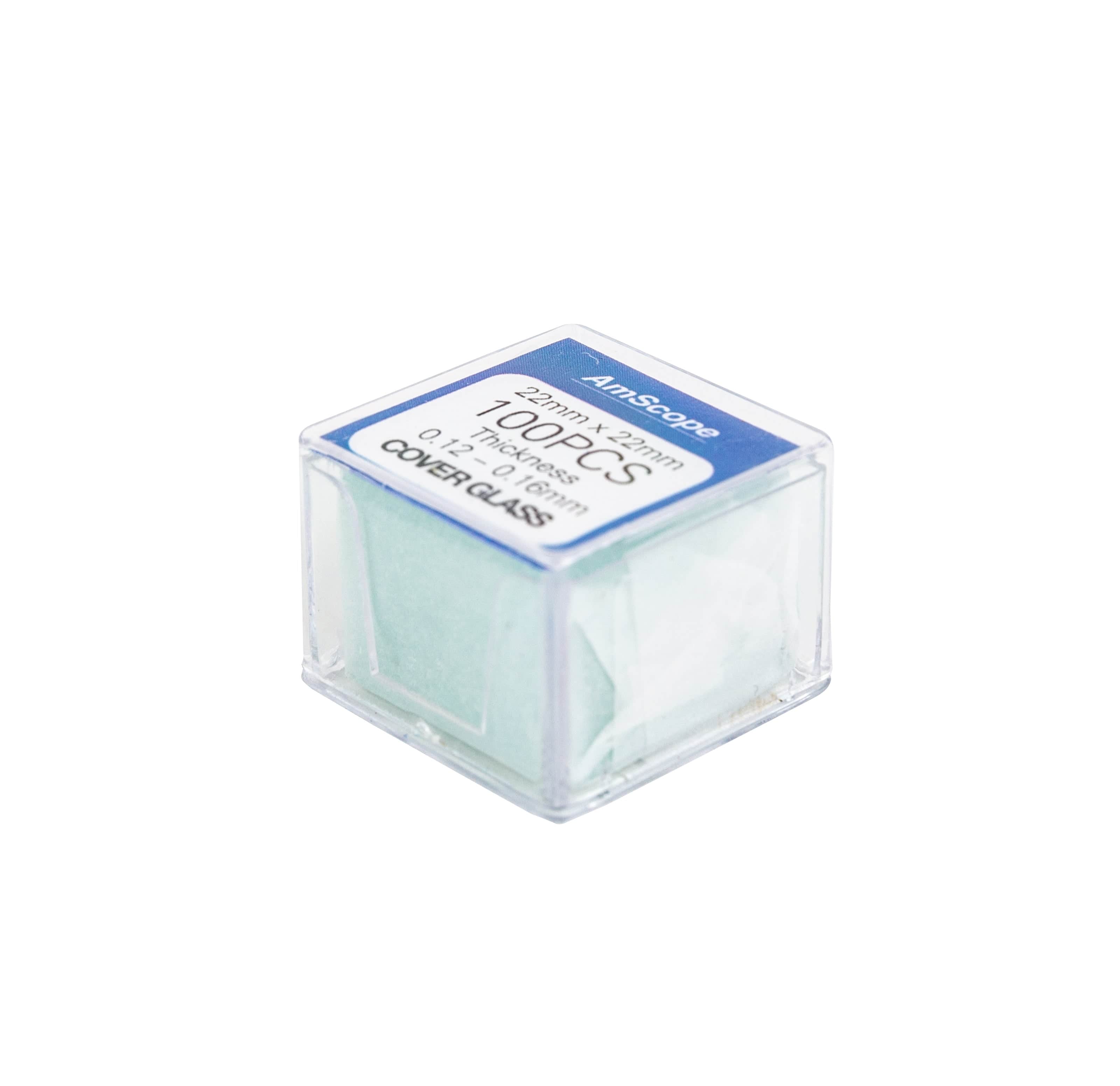 AmScope 4 Pack 50 Pre-Cleaned Blank Microscope Slides and 100 22x22mm Square Cover Glass