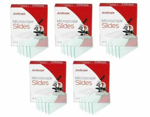 5-Pack of 72 Blank Microscope Slides w Ground Edges Cleaned 360 Total