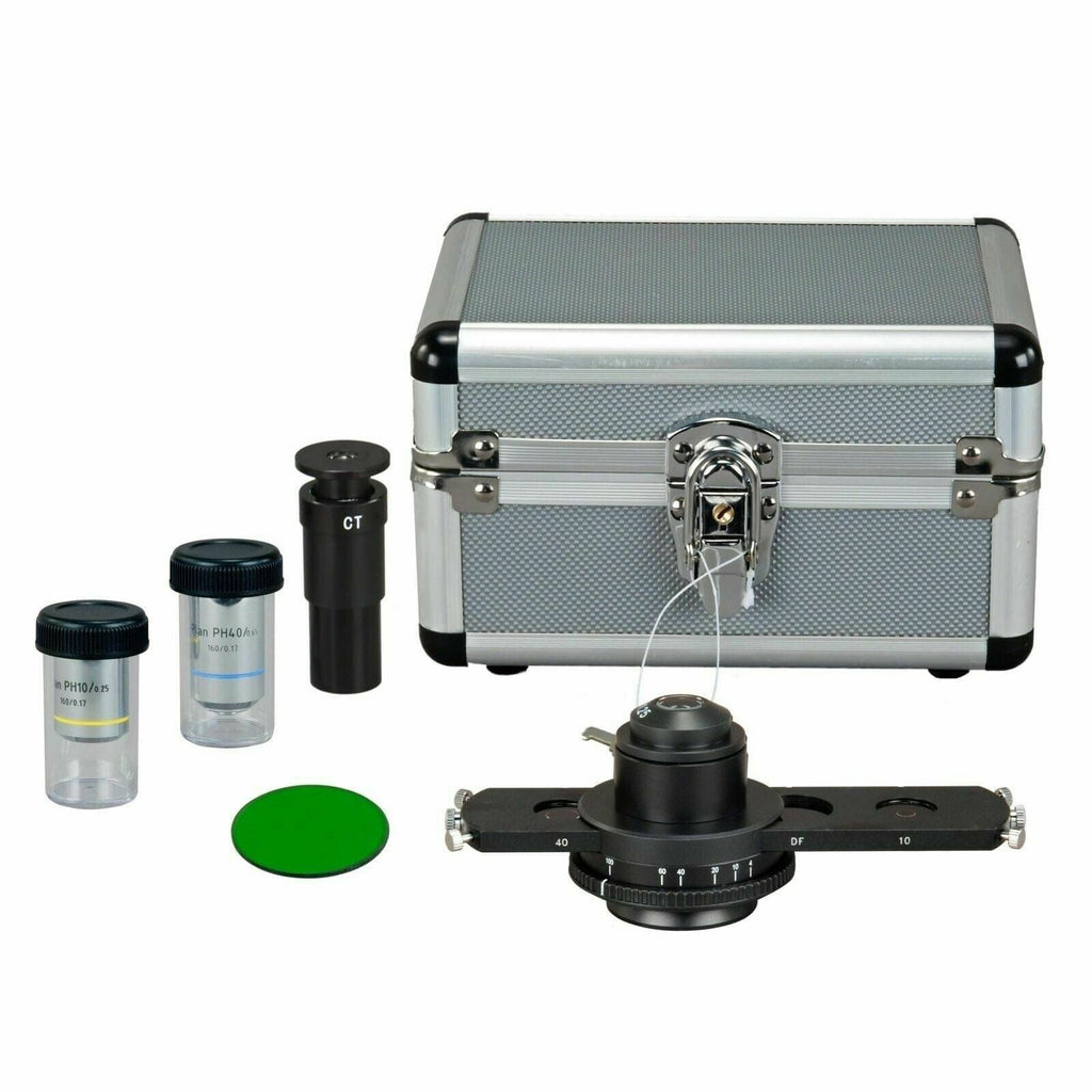 Omax Microscope Led Replacement OMAX M837L Series Phase Contrast LED Trinocular Compound Microscope 40 ...