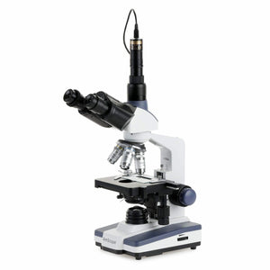 40X to 2500X Trinocular LED Compound Microscope with Siedentopf Head + 5MP Digital Eyepiece