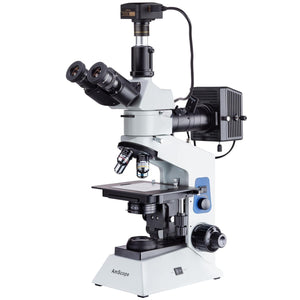 40X-800X Trinocular Dual-illumination Metallurgical Microscope with Polarization + 18MP USB3.0 Camera