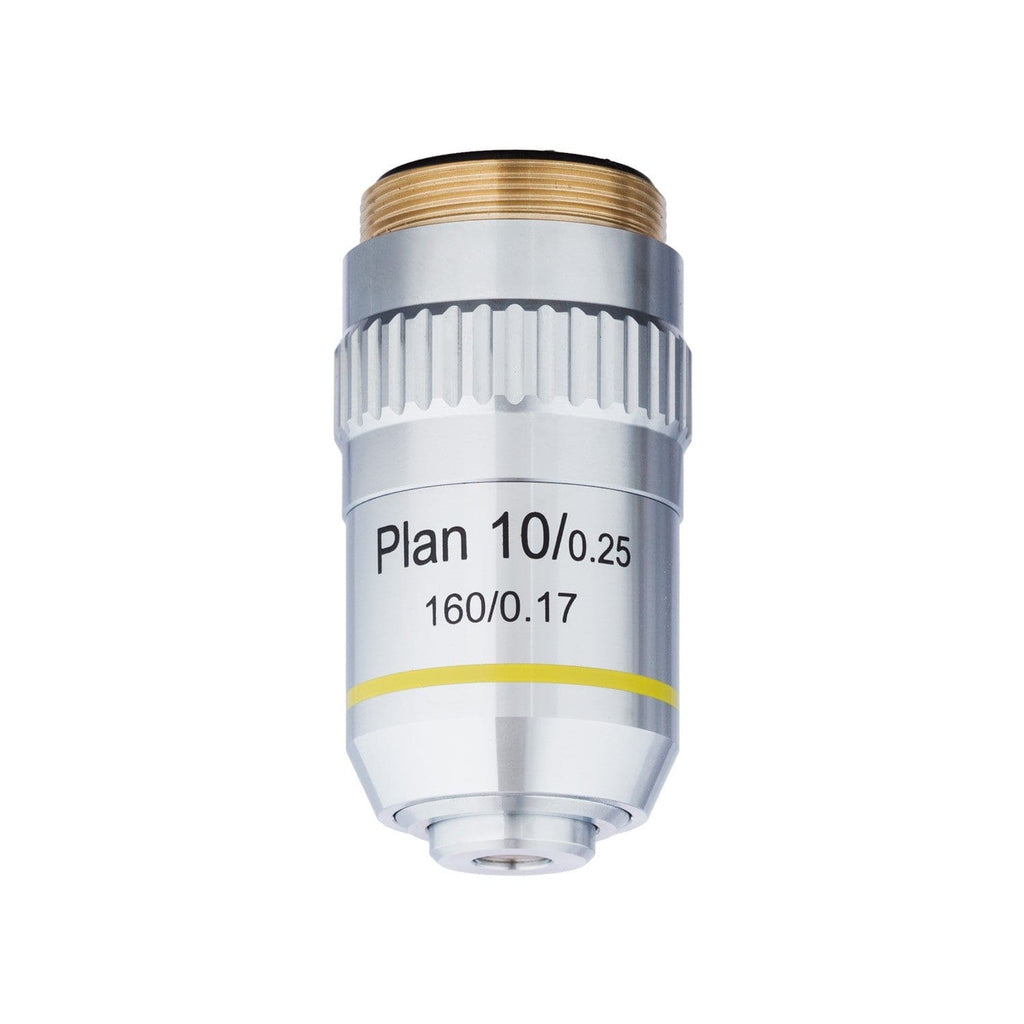 Compact Objective Lens AmScope 10X Plan Achromatic Objective Lens with Knurled Ring – AmScope UK